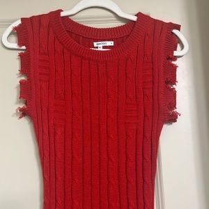 Burnt Orange cable knit mini dress